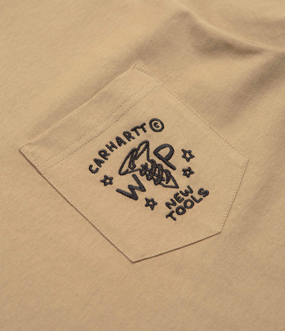 Carhartt Fragments Pocket T-Shirt in Dusty Hamilton Brown and Black