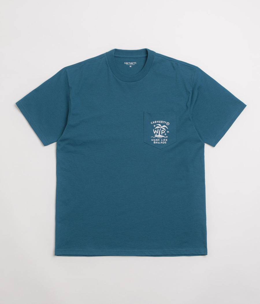Carhartt Fragments Pocket T-Shirt in Sodalite and White