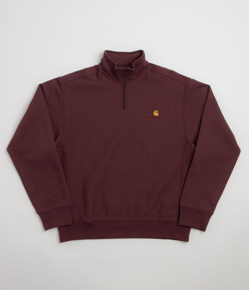 Carhartt Half Zip American Script Sweatshirt - Amarone