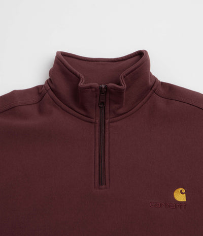 Carhartt Half Zip American Script Sweatshirt - Amarone