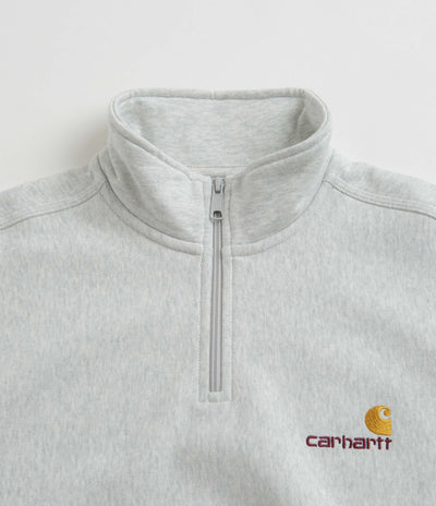 Carhartt Half Zip American Script Sweatshirt - Ash Heather
