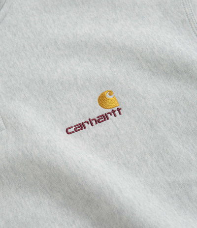 Carhartt Half Zip American Script Sweatshirt - Ash Heather