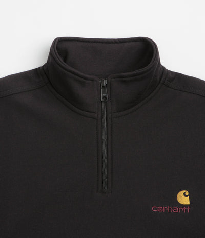 Carhartt Half Zip American Script Sweatshirt in Black