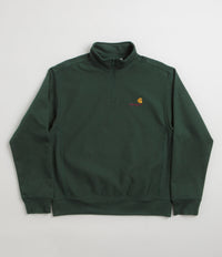 Carhartt Half Zip American Script Sweatshirt in Conifer