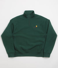 Carhartt Half Zip American Script Sweatshirt in Dark Fir