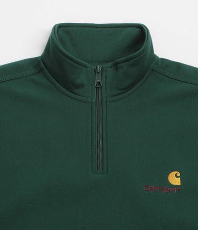 Carhartt Half Zip American Script Sweatshirt in Dark Fir