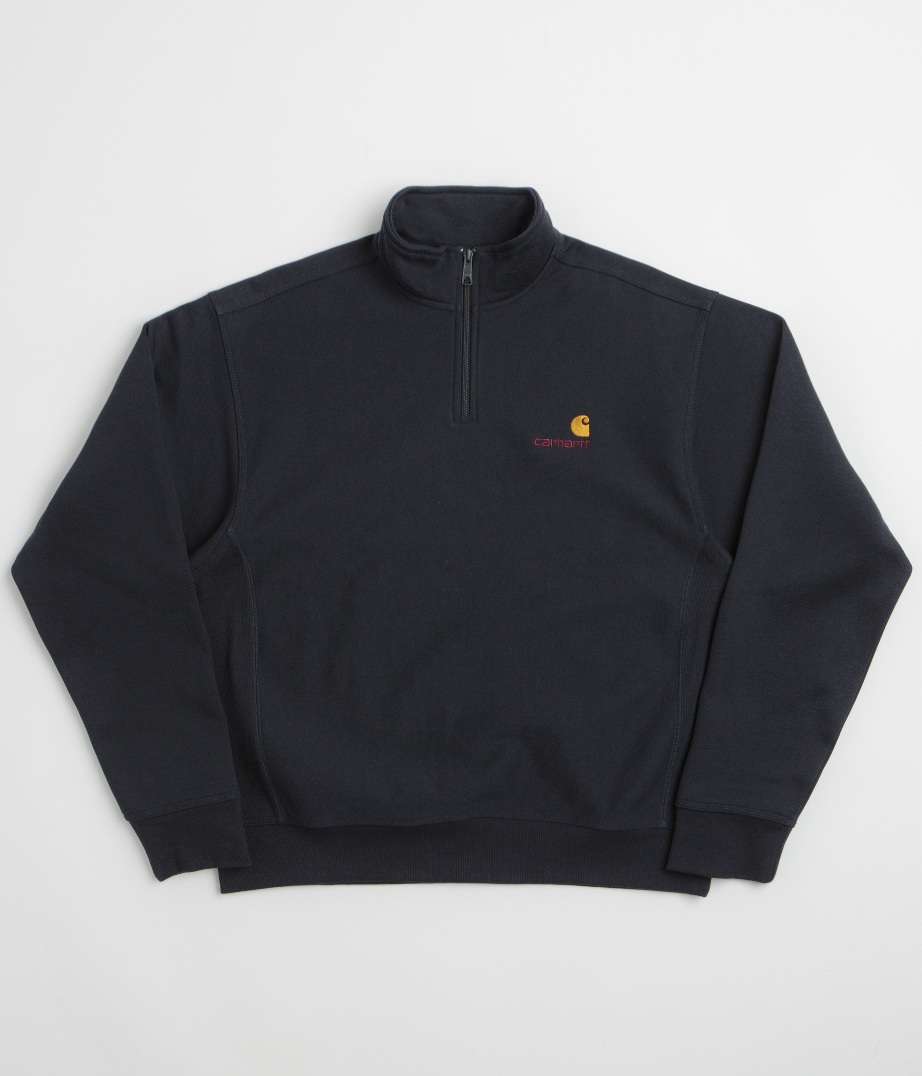 Carhartt Half Zip American Script Sweatshirt - Deep Night