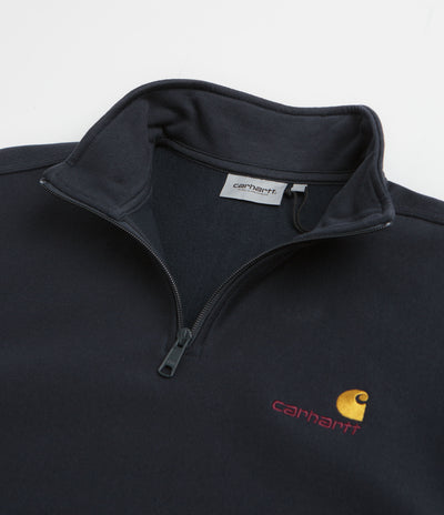 Carhartt Half Zip American Script Sweatshirt - Deep Night