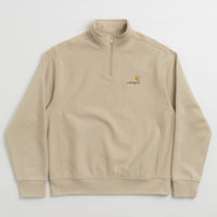 Carhartt Half Zip American Script Sweatshirt in Fleur De Sel thumbnail