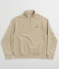 Carhartt Half Zip American Script Sweatshirt in Fleur De Sel