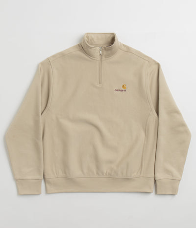Carhartt Half Zip American Script Sweatshirt in Fleur De Sel