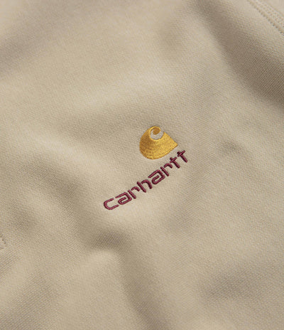 Carhartt Half Zip American Script Sweatshirt in Fleur De Sel