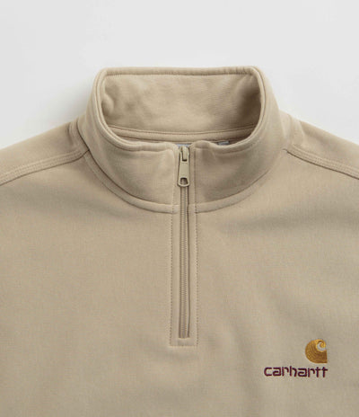 Carhartt Half Zip American Script Sweatshirt in Fleur De Sel