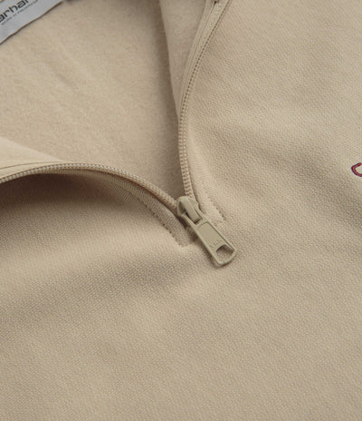 Carhartt Half Zip American Script Sweatshirt in Fleur De Sel