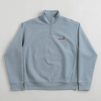 Carhartt Half Zip American Script Sweatshirt in Frosted Blue thumbnail