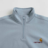 Carhartt Half Zip American Script Sweatshirt in Frosted Blue thumbnail