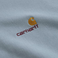 Carhartt Half Zip American Script Sweatshirt in Frosted Blue thumbnail