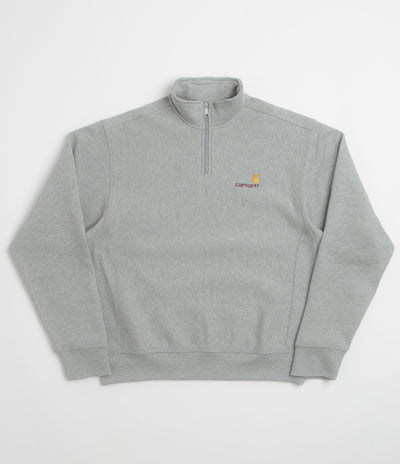 Carhartt Half Zip American Script Sweatshirt - Grey Heather
