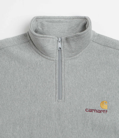 Carhartt Half Zip American Script Sweatshirt - Grey Heather