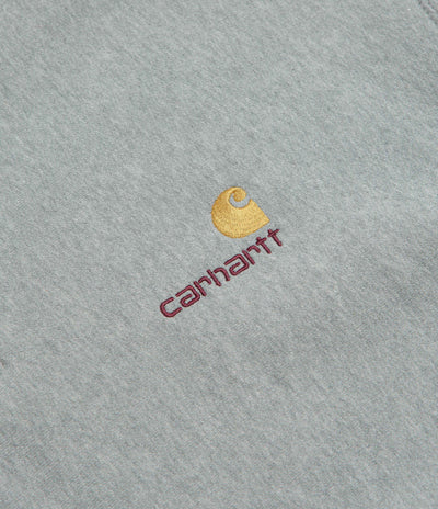 Carhartt Half Zip American Script Sweatshirt - Grey Heather