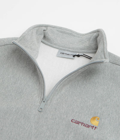 Carhartt Half Zip American Script Sweatshirt - Grey Heather