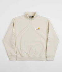 Carhartt Half Zip American Script Sweatshirt in Natural