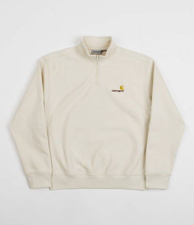 Carhartt Half Zip American Script Sweatshirt in Natural