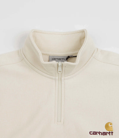 Carhartt Half Zip American Script Sweatshirt in Natural