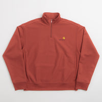 Carhartt Half Zip American Script Sweatshirt - Oxide Red thumbnail