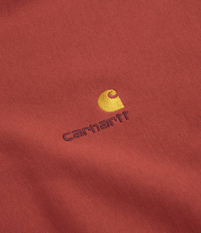 Carhartt Half Zip American Script Sweatshirt - Oxide Red