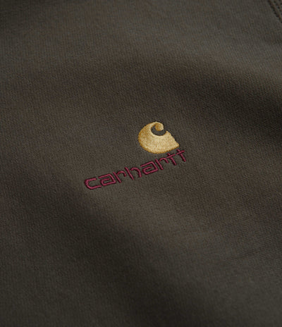 Carhartt Half Zip American Script Sweatshirt - Plant