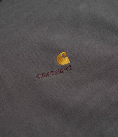 Carhartt Half Zip American Script Sweatshirt in Porphyry