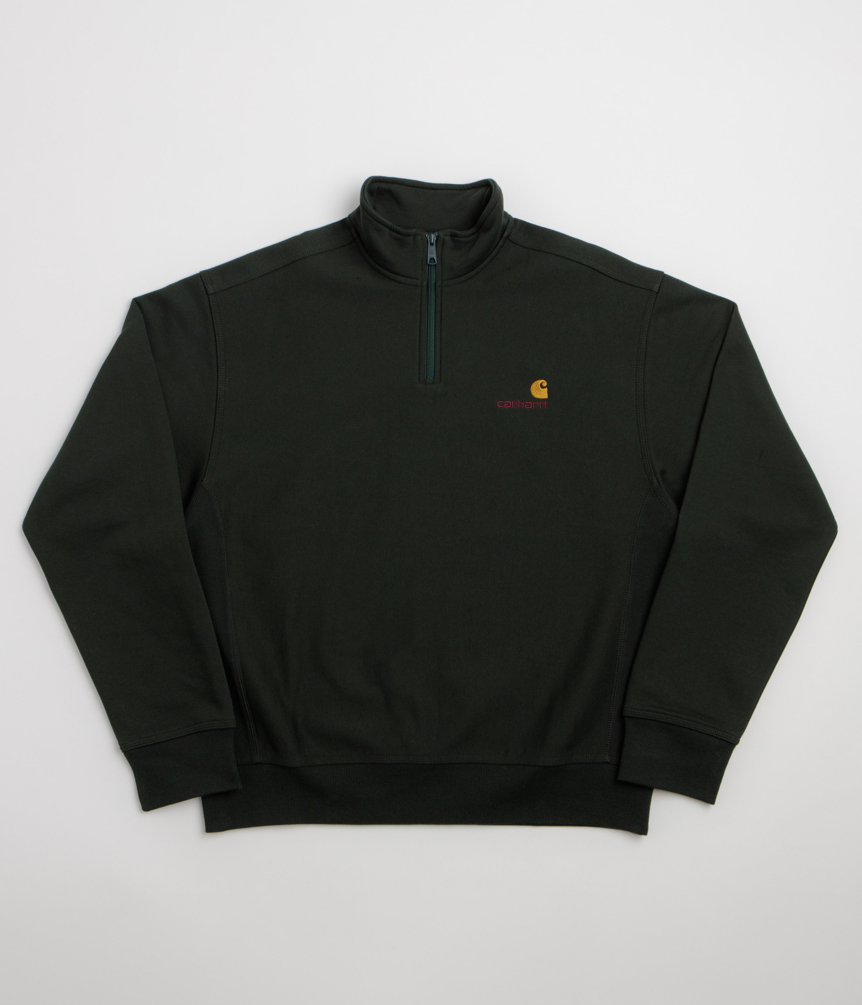 Carhartt Half Zip American Script Sweatshirt - Raven