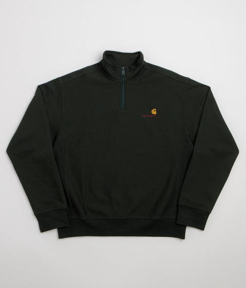 Carhartt Half Zip American Script Sweatshirt - Raven