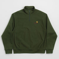 Carhartt Half Zip American Script Sweatshirt - Tarragon thumbnail