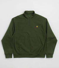 Carhartt Half Zip American Script Sweatshirt in Tarragon