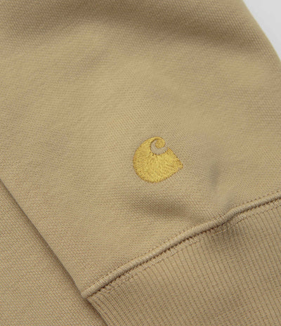 Carhartt Hooded Chase Jacket in Dusty Hamilton Brown and Gold