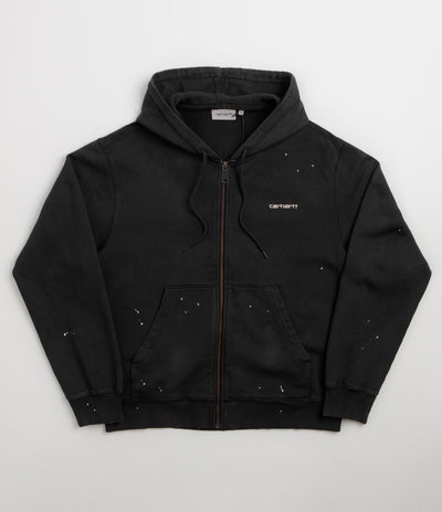 Carhartt Hooded Painter Jacket - Black / Destroy Wash / Splatter