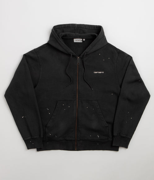 Carhartt Hooded Painter Jacket - Black / Destroy Wash / Splatter