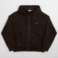 Carhartt Hooded Painter Jacket in Tobacco Destroy Wash and Splatter thumbnail