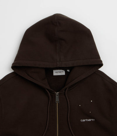 Carhartt Hooded Painter Jacket in Tobacco Destroy Wash and Splatter