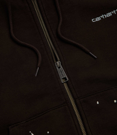 Carhartt Hooded Painter Jacket in Tobacco Destroy Wash and Splatter