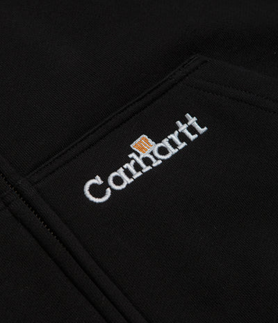 Carhartt Hooded WIP Label Sweat Jacket - Black