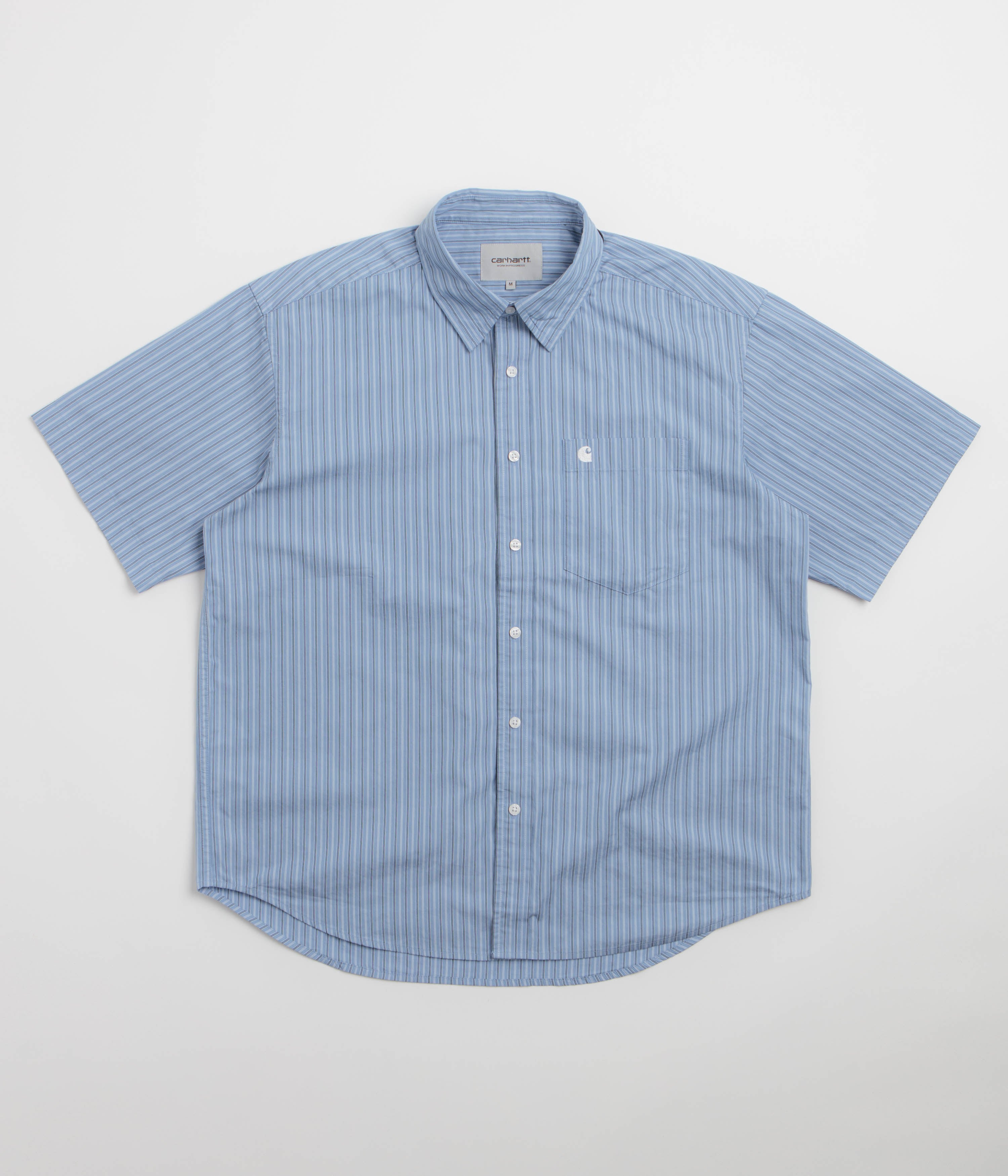 Carhartt Keene Short Sleeve Shirt in Keene Stripe and Curacao