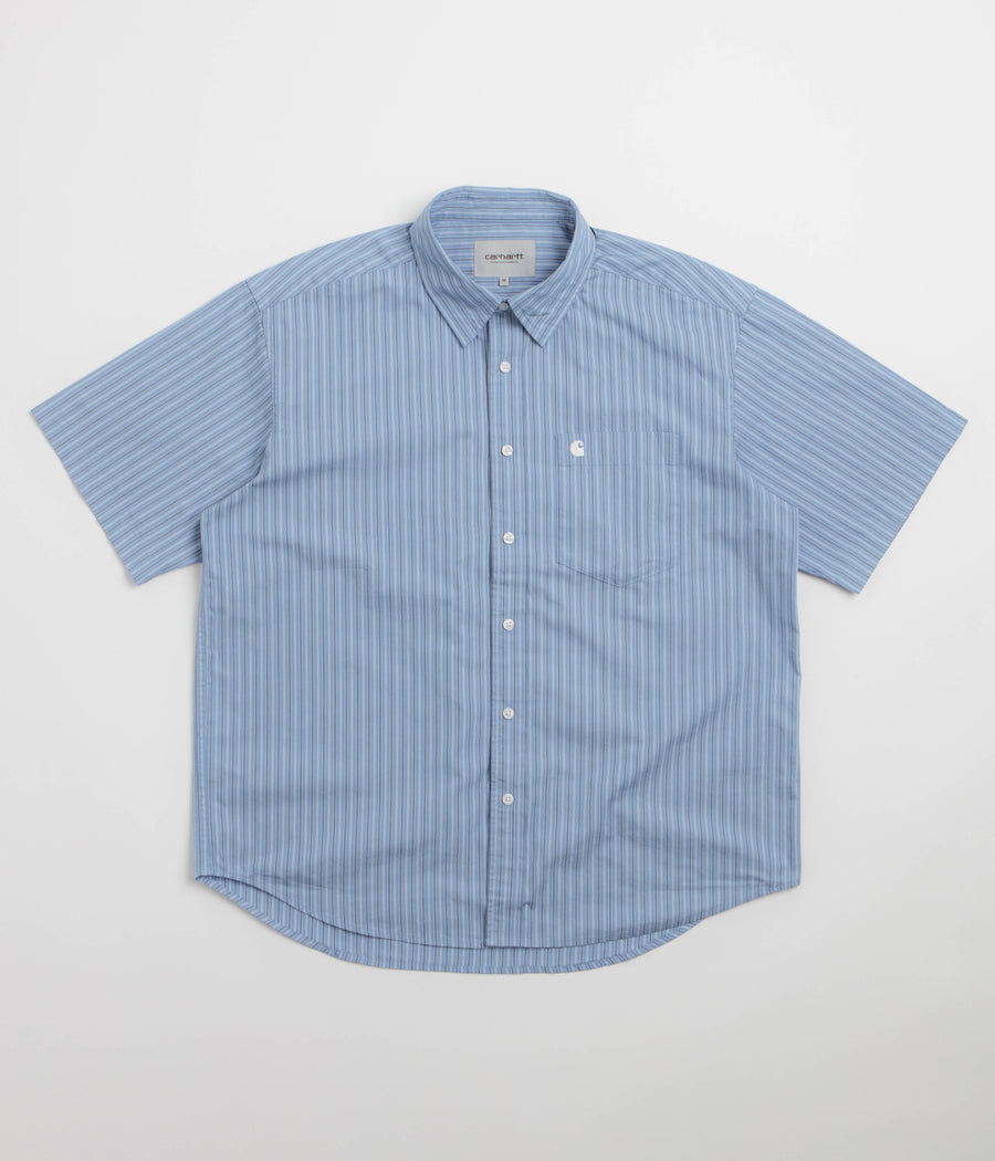 Carhartt Keene Short Sleeve Shirt in Keene Stripe and Curacao