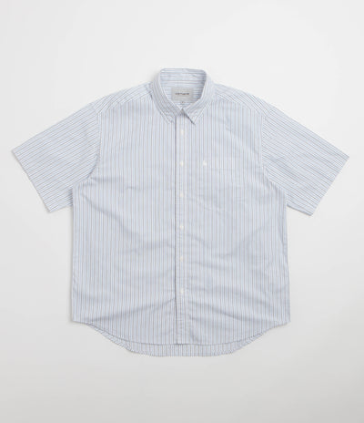 Carhartt Keene Short Sleeve Shirt in Keene Stripe and White