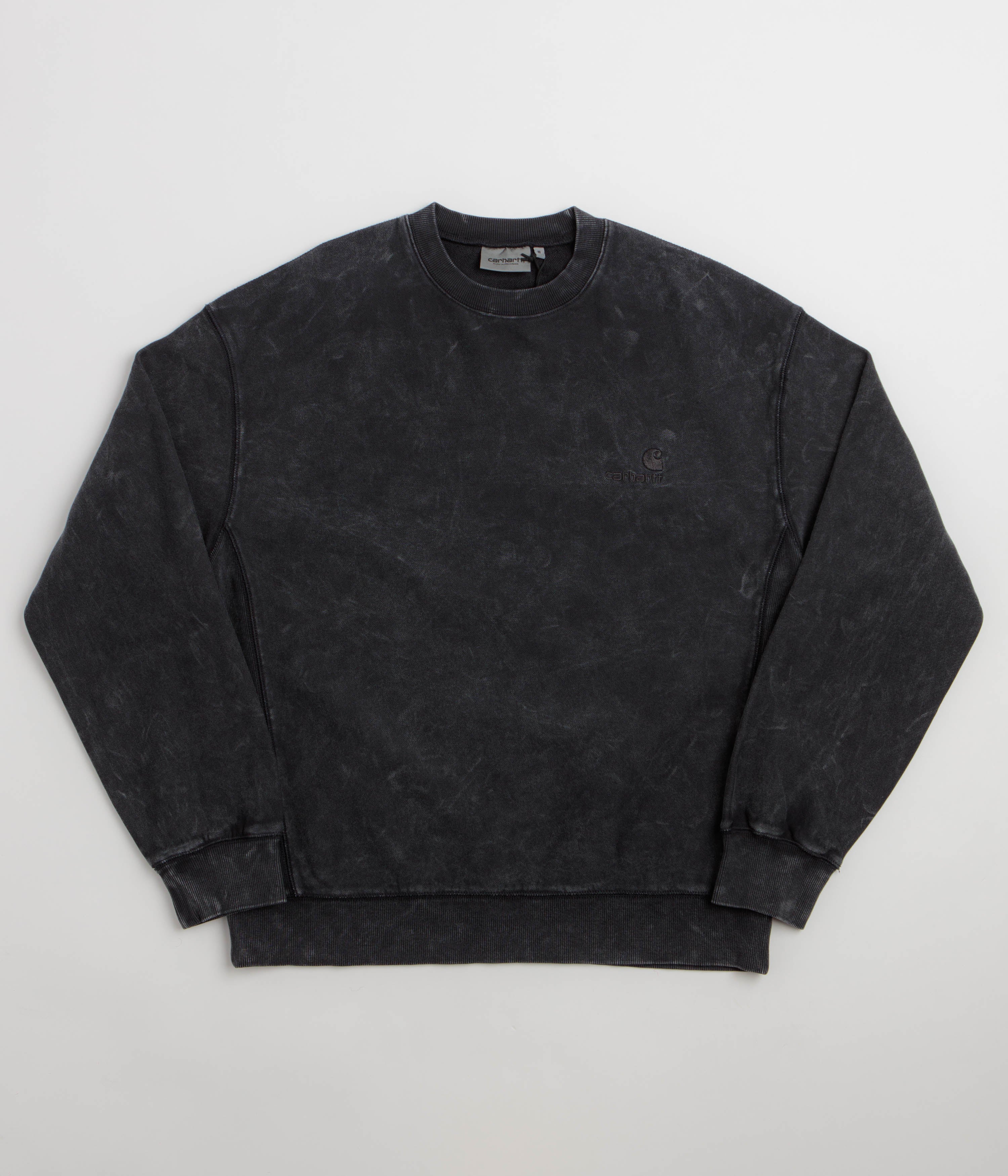 Carhartt Lambert Crewneck Sweatshirt in Black Moon Wash