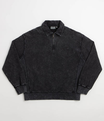 Carhartt Lambert Polo Sweatshirt - Black Moon Wash