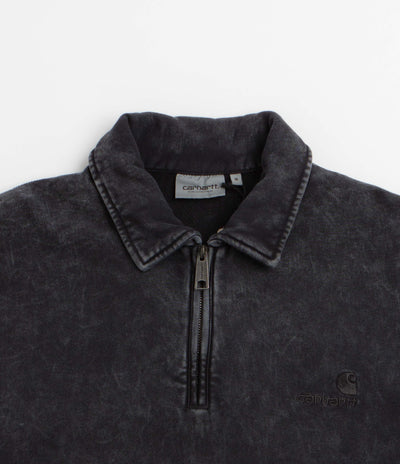 Carhartt Lambert Polo Sweatshirt - Black Moon Wash
