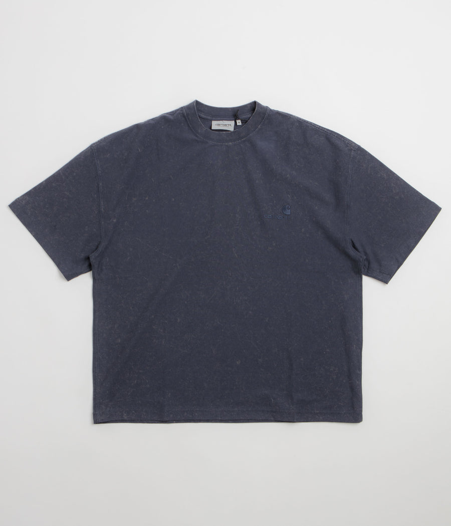 Carhartt Lambert T-Shirt in Dark Navy Moon Wash